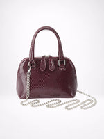 Load image into Gallery viewer, Burgundy Stone Texture Shell Bag Women N6C036