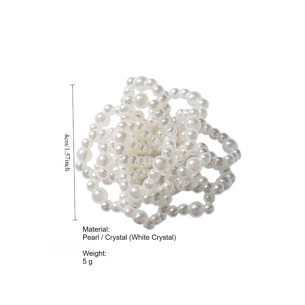Pearl Floral Shirt Collar Clip Removable Cuff Tassel Cover N6G070