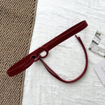 Load image into Gallery viewer, Red Silk Scarf Belt Women Waist Decorative Tie N6H335