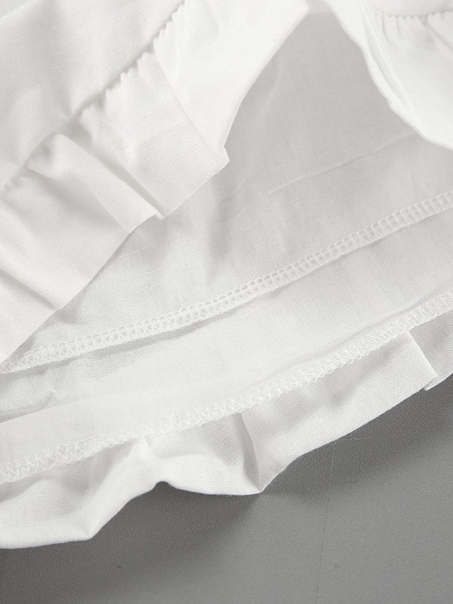 Lantern Sleeve Linen Two-Piece Set Women N6D115