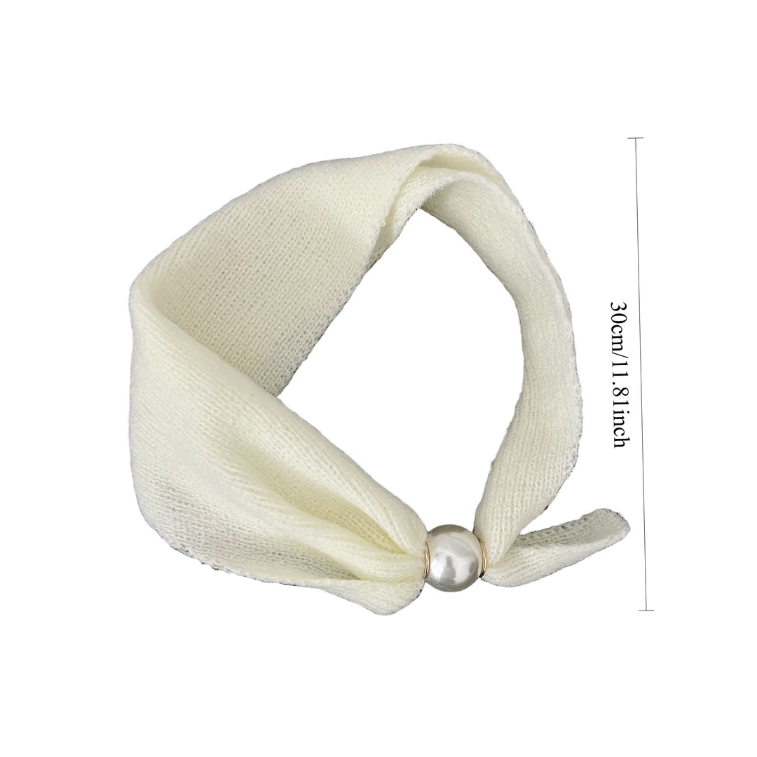 Womens Pearl Magnetic Clasp Knit Neck Scarf N6K270