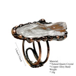 Load image into Gallery viewer, Antique Raw Crystal Adjustable Ring Copper Setting S5P184
