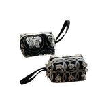 Load image into Gallery viewer, Black Embroidered Canvas Top-Handle S5P364
