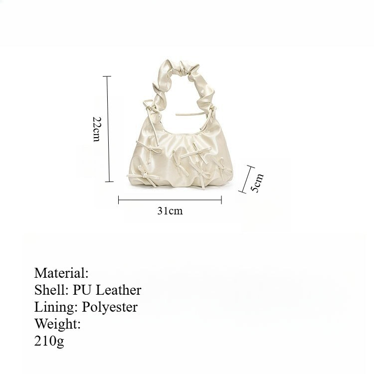 Bow Accent Underarm Bag PU Polyester S5P289