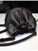 Load image into Gallery viewer, Handmade Fringe Drawstring Bucket Bag Women N6C220