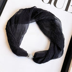 Load image into Gallery viewer, Womens White Pearl Magnetic Clasp Skinny Scarf N6K266