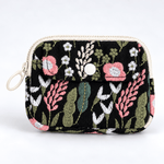 Load image into Gallery viewer, Floral Embroidered Cotton Linen Double Layer Coin Purse N6J270
