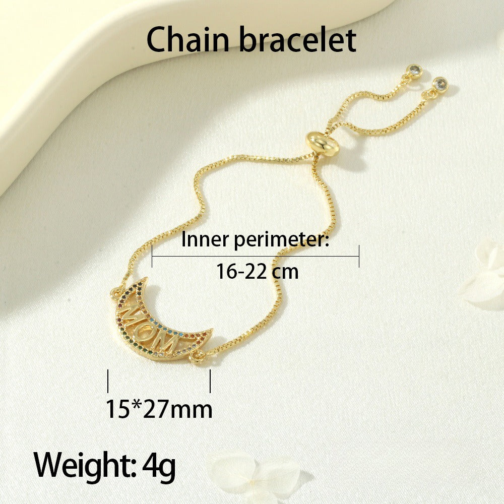 Zircon Letter MAMA Bracelet Women N6D504