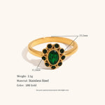 Load image into Gallery viewer, Full Zircon Skirt-Edge Ring 18K Gold Stainless Steel N6H179