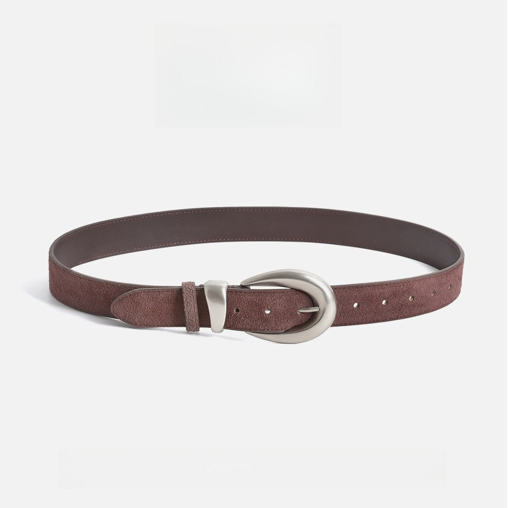 Vintage Suede Genuine Leather Belt Women  N6H333
