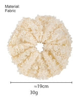 Load image into Gallery viewer, Floral Mesh Scrunchie  White Black  Women N6C014