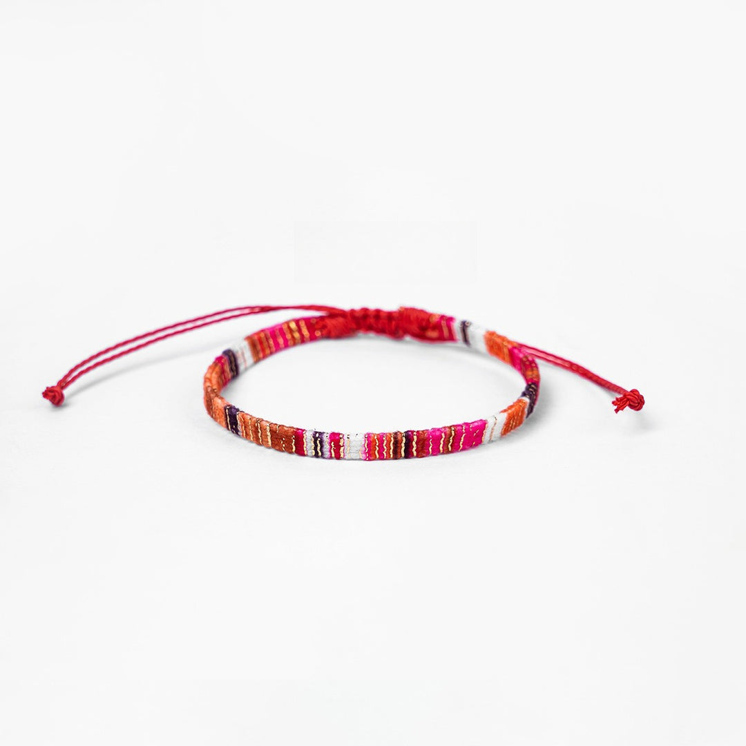 Woven Velvet-Finish Flat Wide Bracelet S5P619
