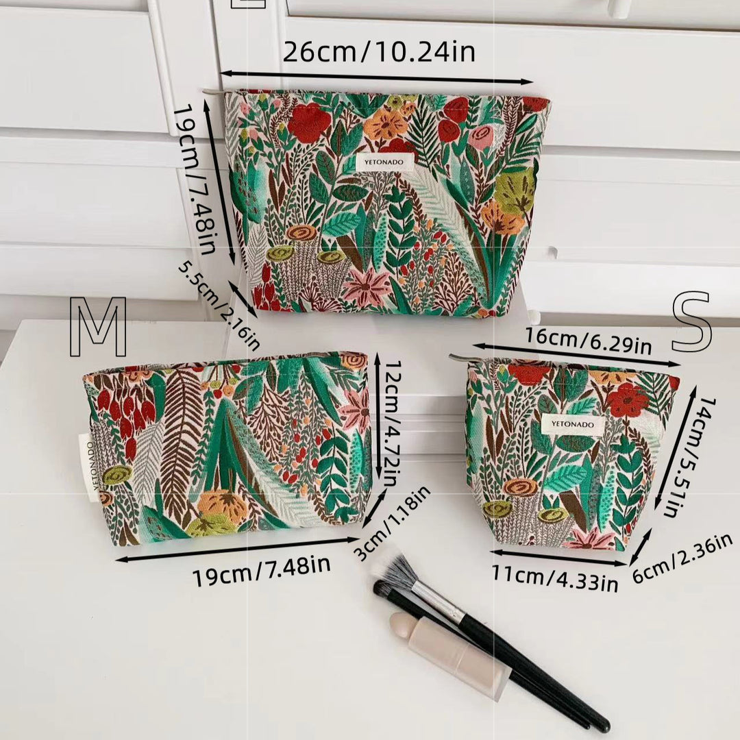 Womens Floral Embroidered Polyester Cosmetic Bag N6K116