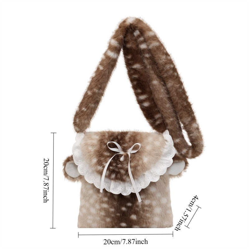 Women's Plush Deer Mini Crossbody Bag N6J185