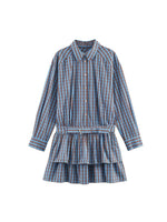 Load image into Gallery viewer, Layered Gingham Dress with Belt Women N6C115