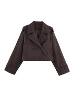 Load image into Gallery viewer, Double-Breasted Lapel Short Trench Coat Women N6G164