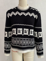 Load image into Gallery viewer, Fair Isle Geometric Jacquard Loose Pullover Sweater N6H285