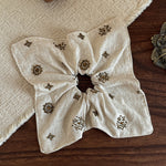Load image into Gallery viewer, Linen Handmade Sequin Beaded Square Scrunchie N6F139