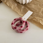 Load image into Gallery viewer, Heart Jacquard Thick Terry Scrunchie No Seam Hair Tie N6F129