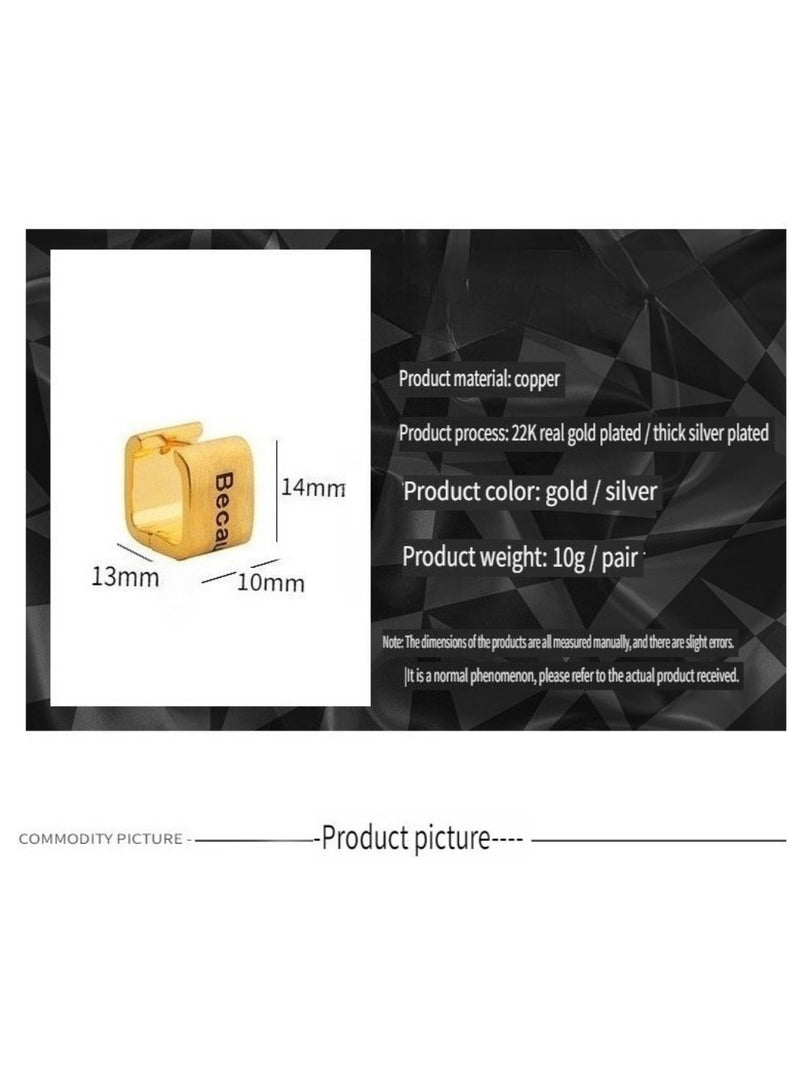 U Shape Wide Face Brushed Alphabet Cuff Earrings  N6C063