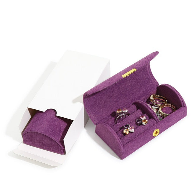 Portable Boucle Fleece Jewelry Box Multi Color S5P949