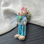 Load image into Gallery viewer, Handmade Felt Rabbit Keychain Balloon Bunny Bag Charm N6G002