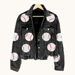 Load image into Gallery viewer, Corduroy Baseball Jacket Women Sequin Embroidery N5A113
