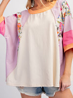 Load image into Gallery viewer, Color Block Print Cropped Sleeve Sweatshirt Women N5A259
