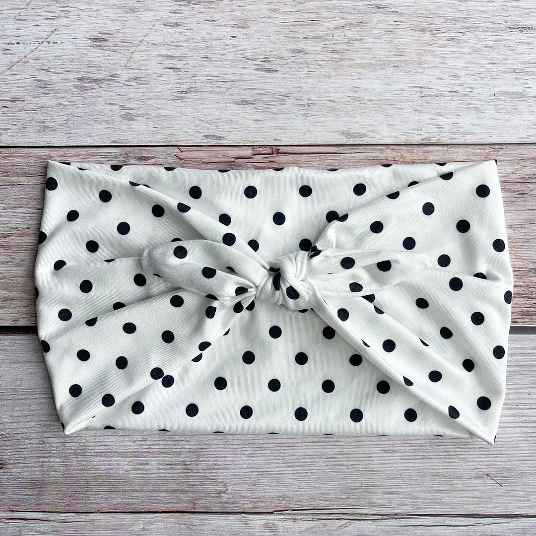 Polka Dot Headband Wide Elastic Bow Hairband Retro N6F073