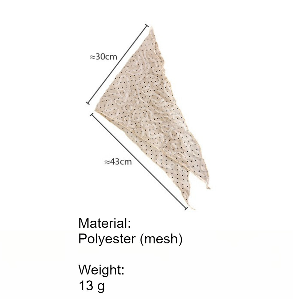 Sheer Polka Dot Mesh Triangle Scarf Romantic Women N6H108