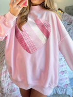 Load image into Gallery viewer, Heart Embroidery Oversized Pullover Sweater Women N6B096