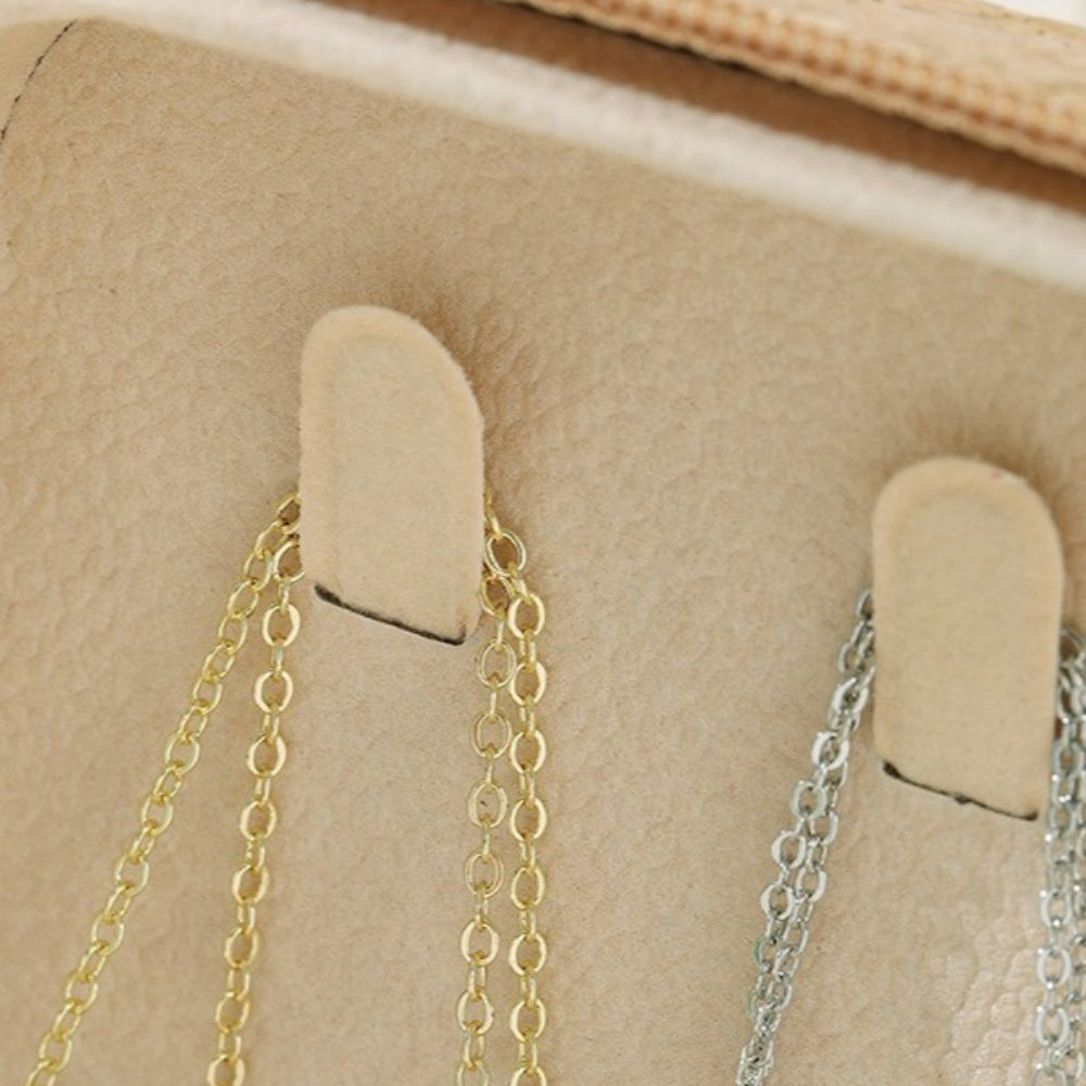 Travel Cork Jewelry Box with Mirror Organizer N6E091