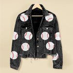 Load image into Gallery viewer, Corduroy Baseball Jacket Women Sequin Embroidery N5A113
