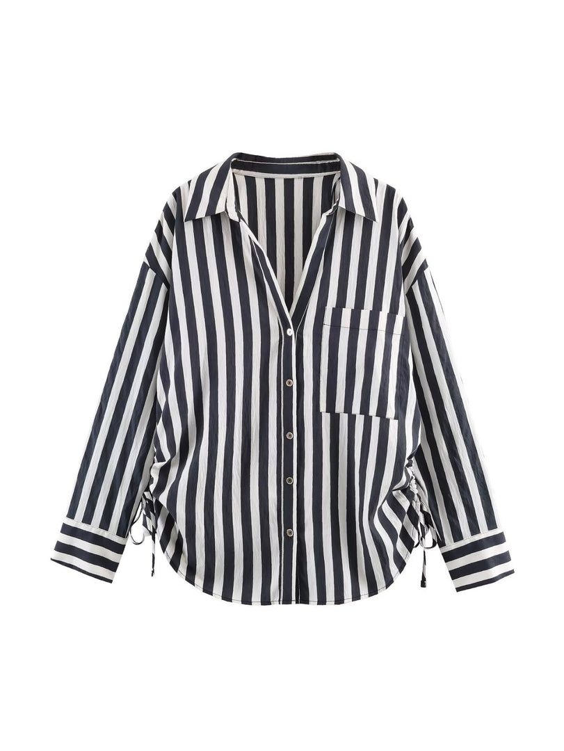 Relaxed Stripe Oversized Shirt Women N6C110