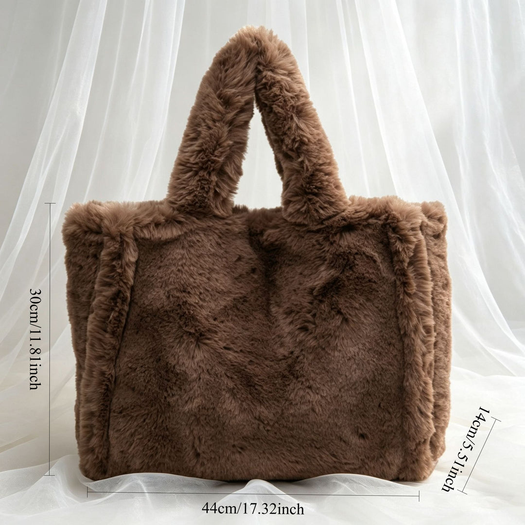 Women's Plush Large Tote Handbag N6J176