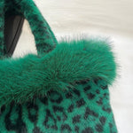 Load image into Gallery viewer, Women's Plush Leopard Print Bucket Handbag N6J174
