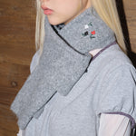 Load image into Gallery viewer, Womens Double Layer Rose Embroidered Knit Scarf N6K229