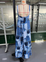 Load image into Gallery viewer, Irregular Patchwork Print Wide Leg Jumpsuit Women N6D096