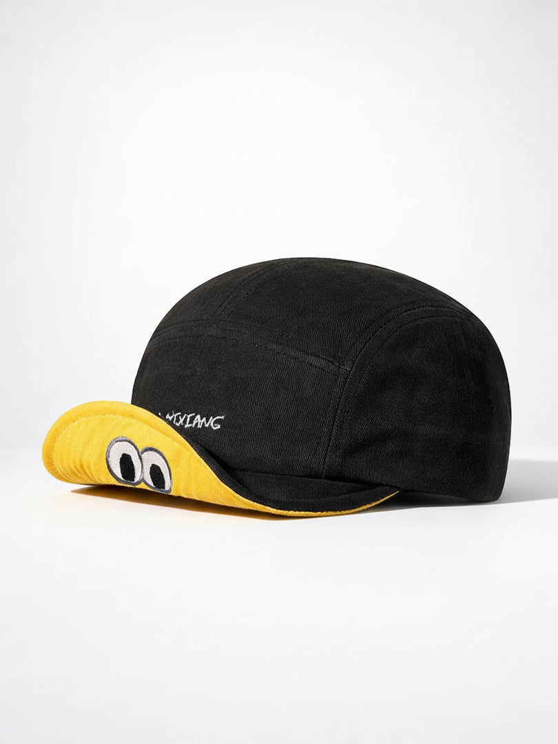 Cute Eye Embroidery Bucket Hat Women Turned-Up Brim N6C085