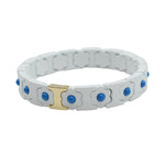 Load image into Gallery viewer, Bohemian Floral Cuff Enamel Steel Elastic DIY Plated S5P085
