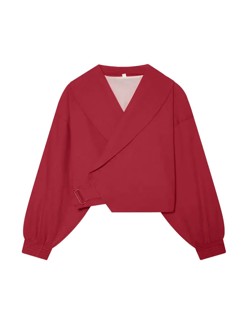 Casual Notch Lapel Buckle Jacket Women Multi-Color N6G167