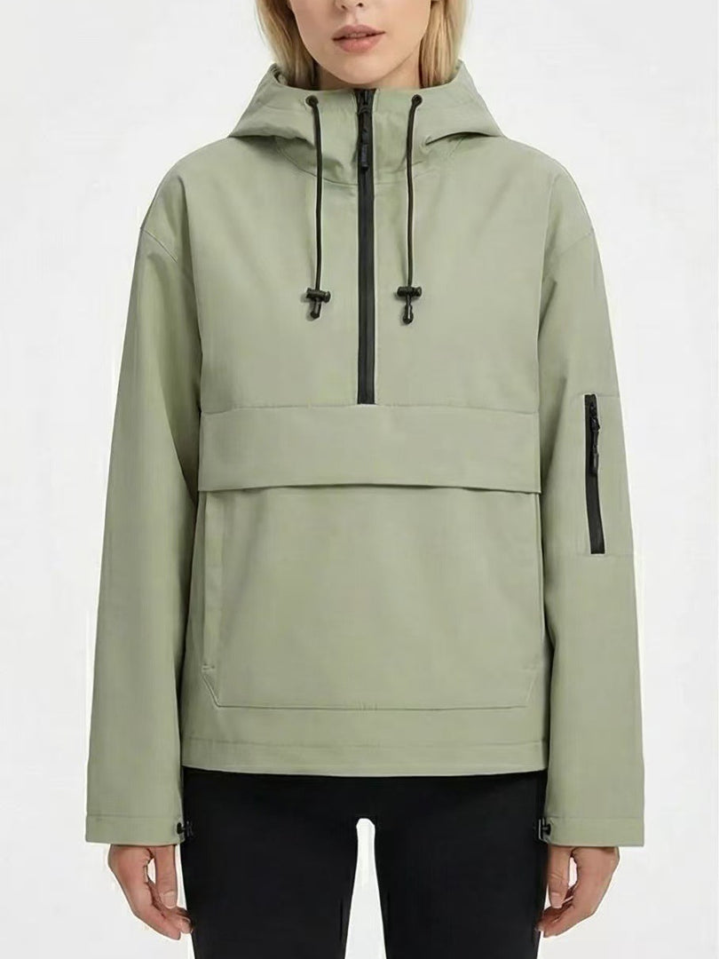 Casual Sporty Hooded Zip Jacket Women Outdoor N6G257