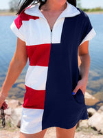 Load image into Gallery viewer, Zip-Front Color Block Dress Women N6C331