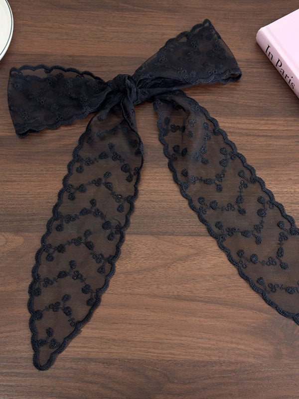 Black Lace Headband Scarf Long 130cm Women N6C009