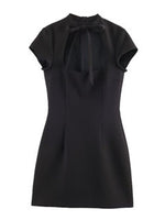 Load image into Gallery viewer, Bow Detail Polka Dot Short Dress Women N6C278