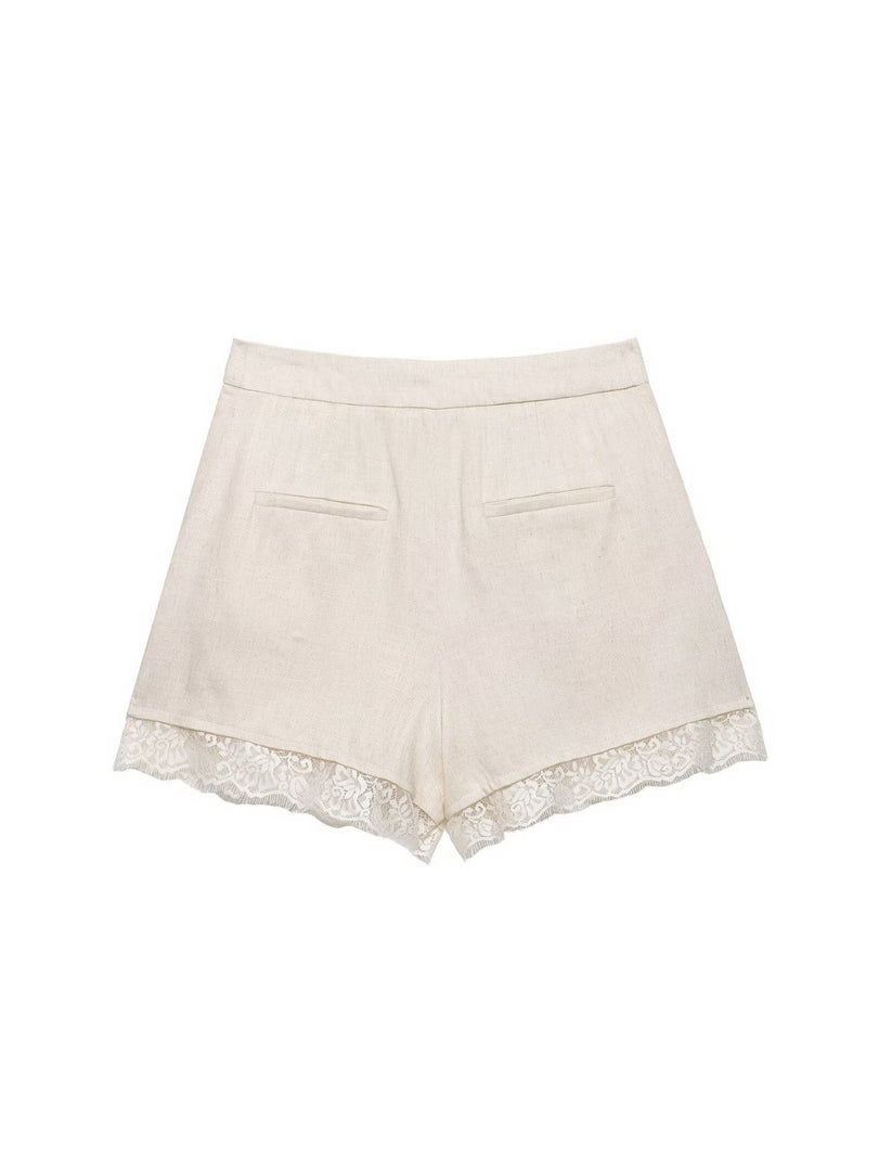 Solid Lace Short Blazer Set Women Casual N6F186