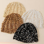 Load image into Gallery viewer, Hollow Out Sequin Handmade Cotton Mesh Hat N6G222