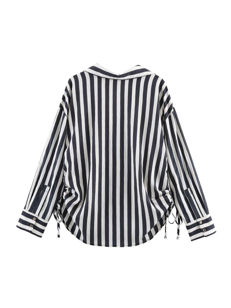 Relaxed Stripe Oversized Shirt Women N6C110
