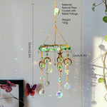 Load image into Gallery viewer, Raw Crystal Rotating Wind Chime Star Moon Sun Catcher N6F292