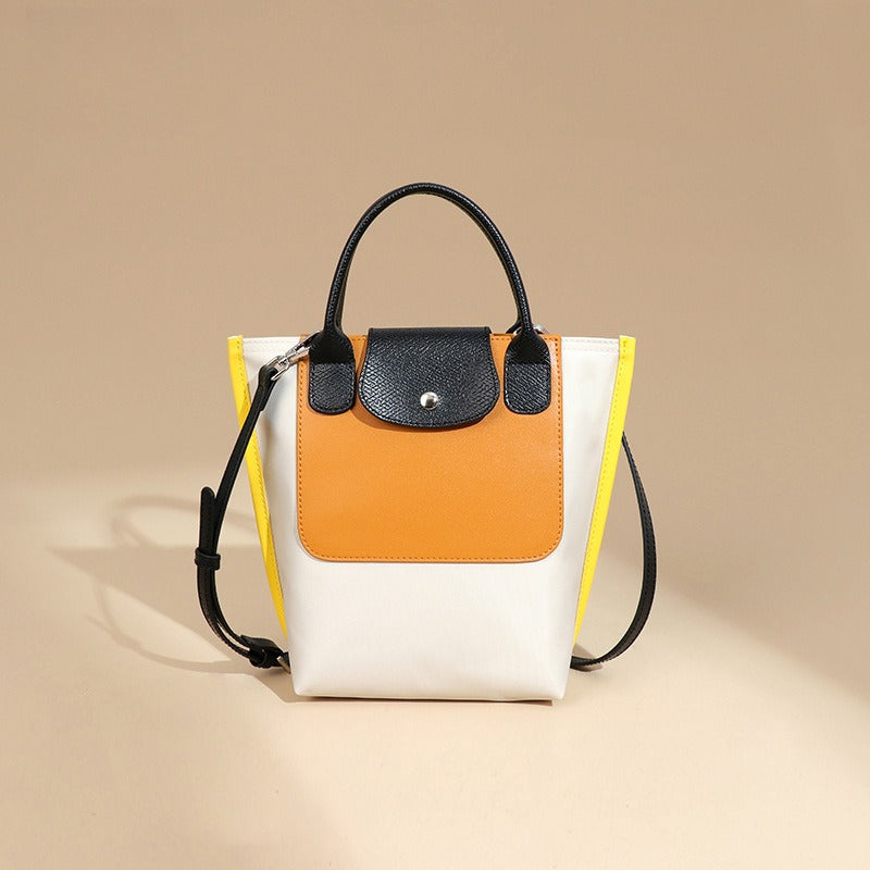 Nylon Colorblock Tote Bag Large Capacity Shoulder N6F159